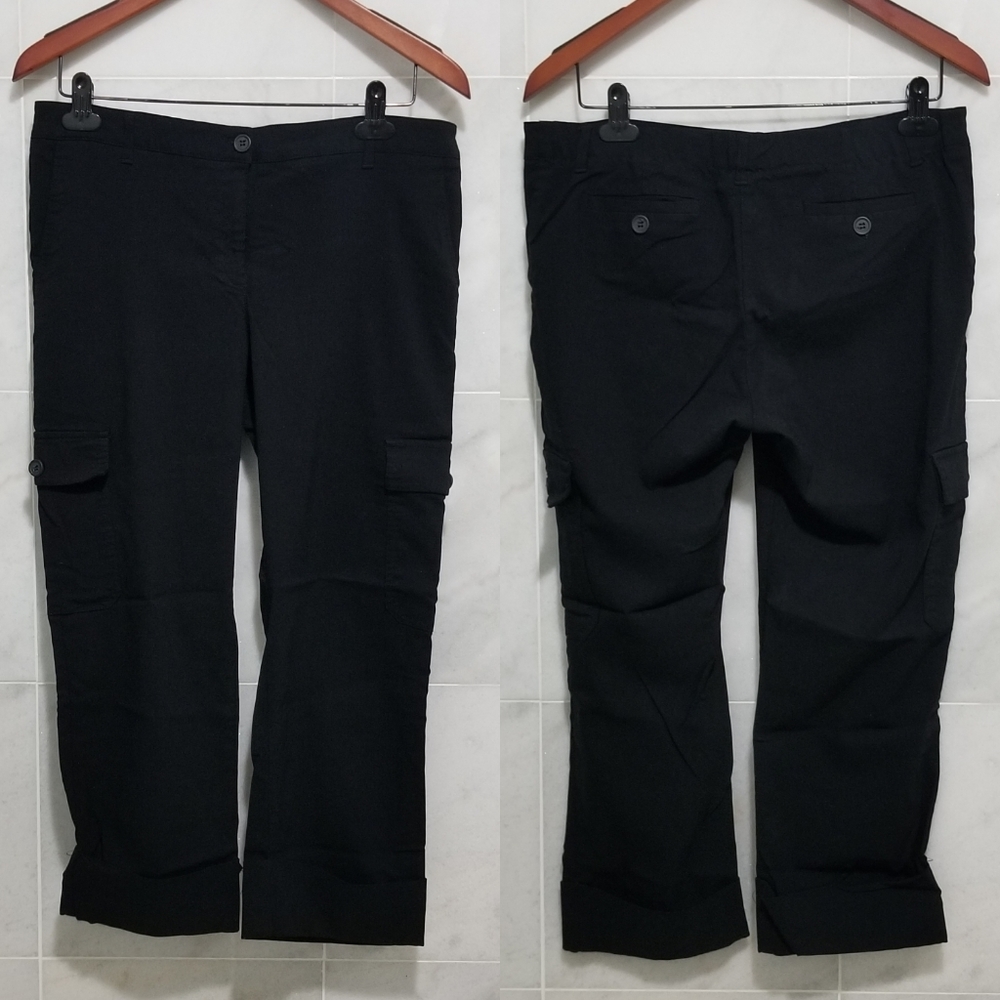Motherhood Black Cargo Rolled Hem Capris Small - Picture 14 of 14